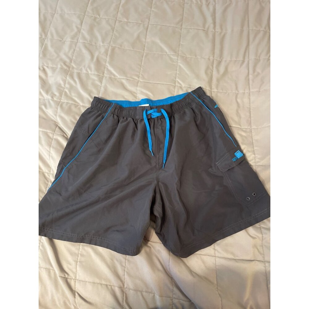 Speedo Mens Blue & Gray Swim Shorts XL